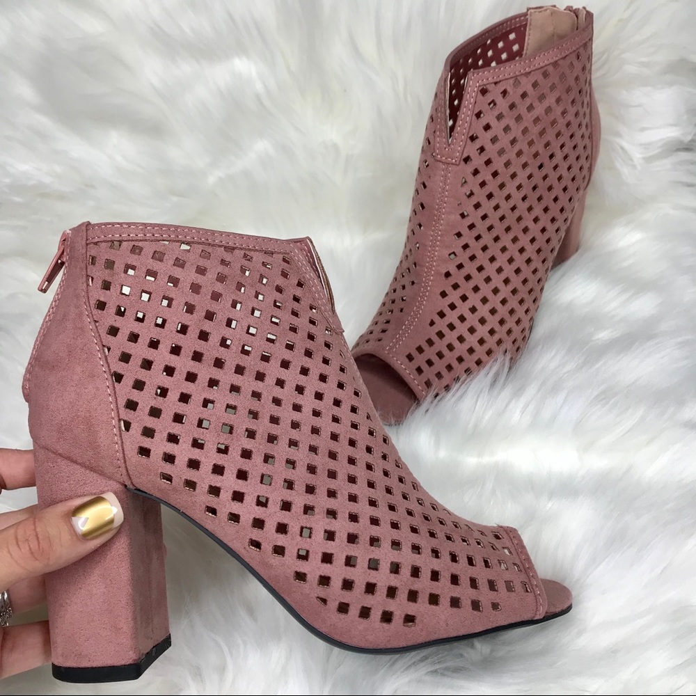 💥LAST PAIR SIZE 9💥MAUVE VEGAN SUEDE ANKLE BOOTS - Picture 4 of 8